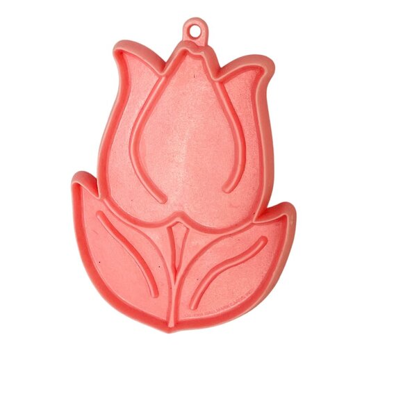 Spring Tulip Flower Shaped Pink For Baking Crafts Vintage Hallmark - Picture 1 of 4